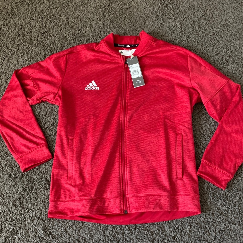 Women’s red Adidas Bomber zip up jacket XL